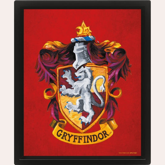 Harry Potter (Colourful Crest Gryffindor) 3D Lenticular Poster (Framed) - Inspire Newquay
