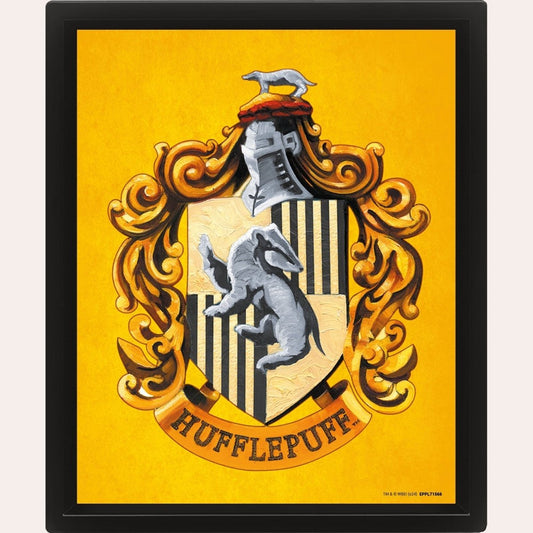 Harry Potter (Colourful Crest Hufflepuff) 3D Lenticular Poster (Framed) - Inspire Newquay