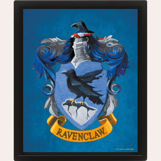 Harry Potter (Colourful Crest Ravenclaw) 3D Lenticular Poster (Framed) - Inspire Newquay