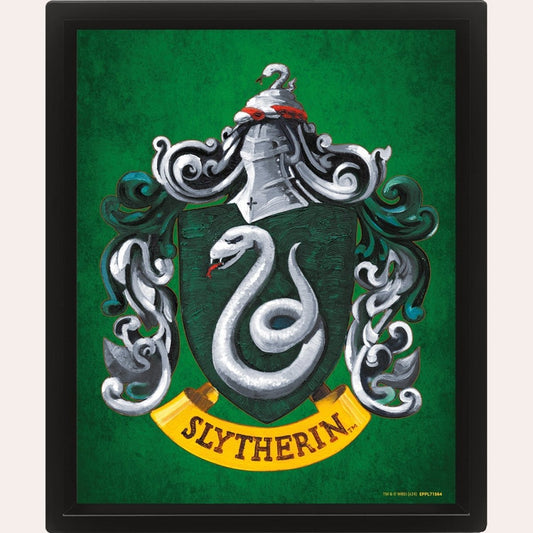 Harry Potter (Colourful Crest Slytherin) 3D Lenticular Poster (Framed) - Inspire Newquay