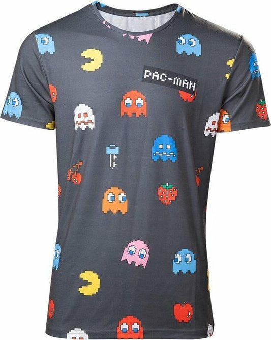 Pac-man - All Over Characters T-shirt - Large - Inspire Newquay