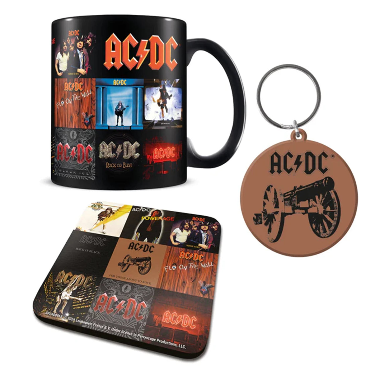 AC/DC Mug, Coaster & Keychain Set - Inspire Newquay