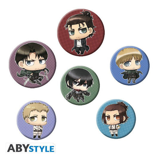 ATTACK ON TITAN - Badge Pack - Chibi characters - Inspire Newquay