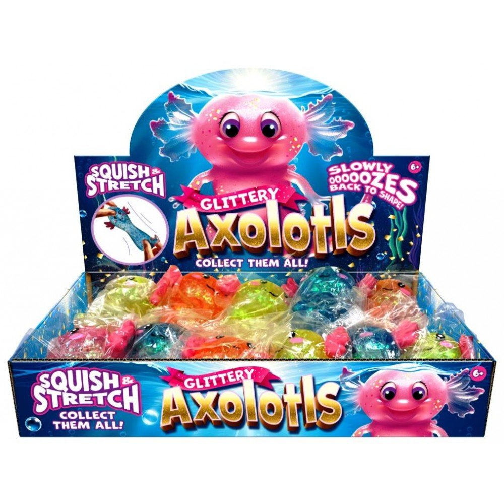 Axolotl Glitter Squishies (1 RANDOM Supplied) - Inspire Newquay