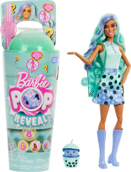 Barbie Pop Reveal Bubble Tea Series Green Tea Doll with 8 Surprises (Styles may vary) - Inspire Newquay