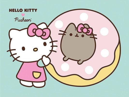 Canvas Print Pusheen x Hello Kitty - Treat Time 80 x 60 cm - Inspire Newquay