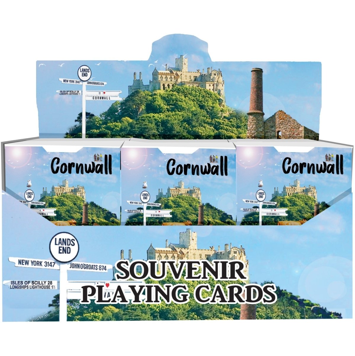 Cornwall Blue Collage Playing Cards - Inspire Newquay