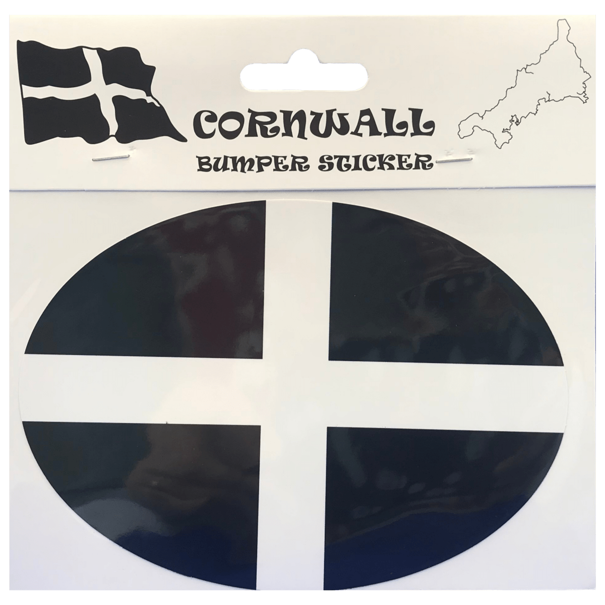 Cornwall Flag Oval Bumper Sticker - Inspire Newquay