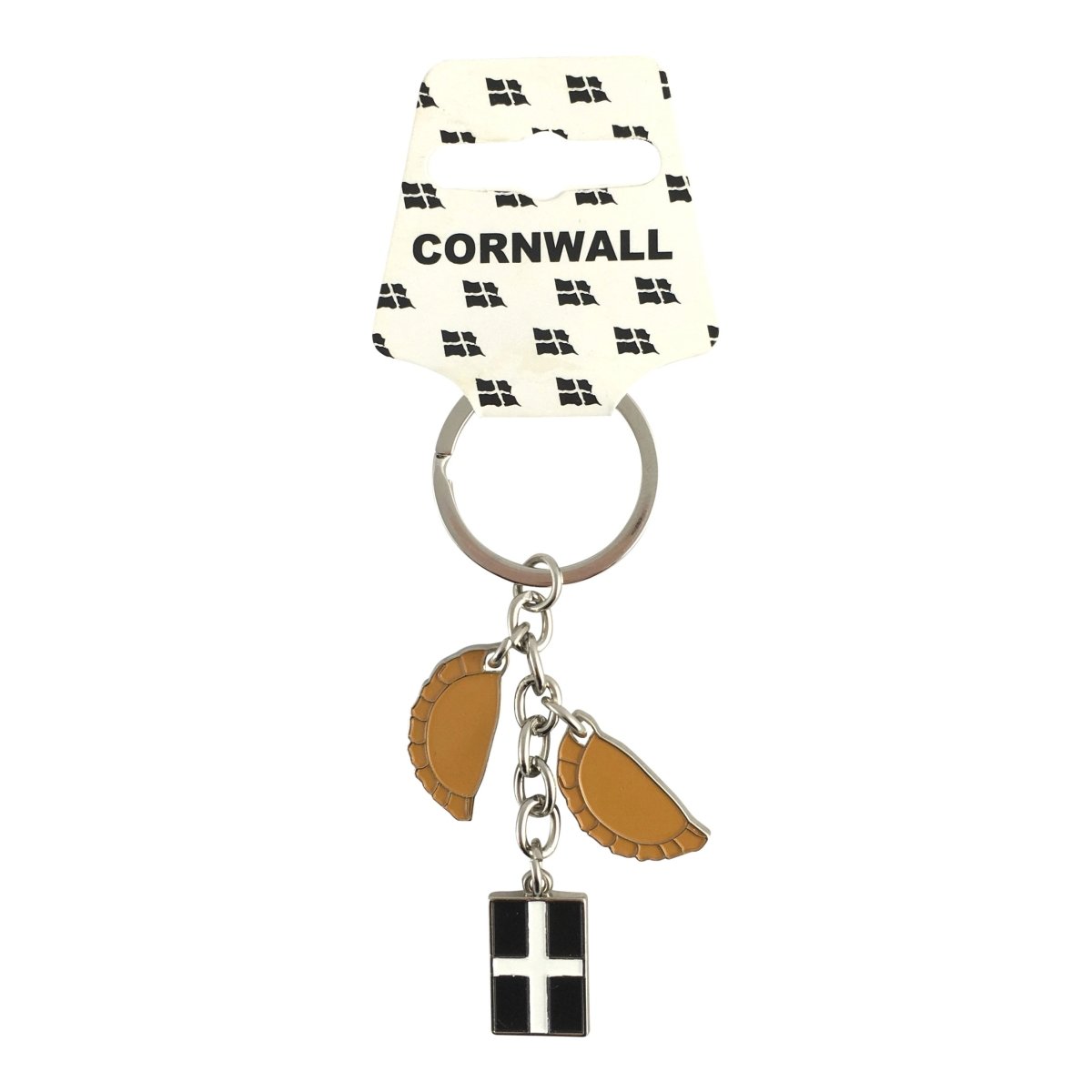 Cornwall Pasty Charm Metal Keyring - Inspire Newquay