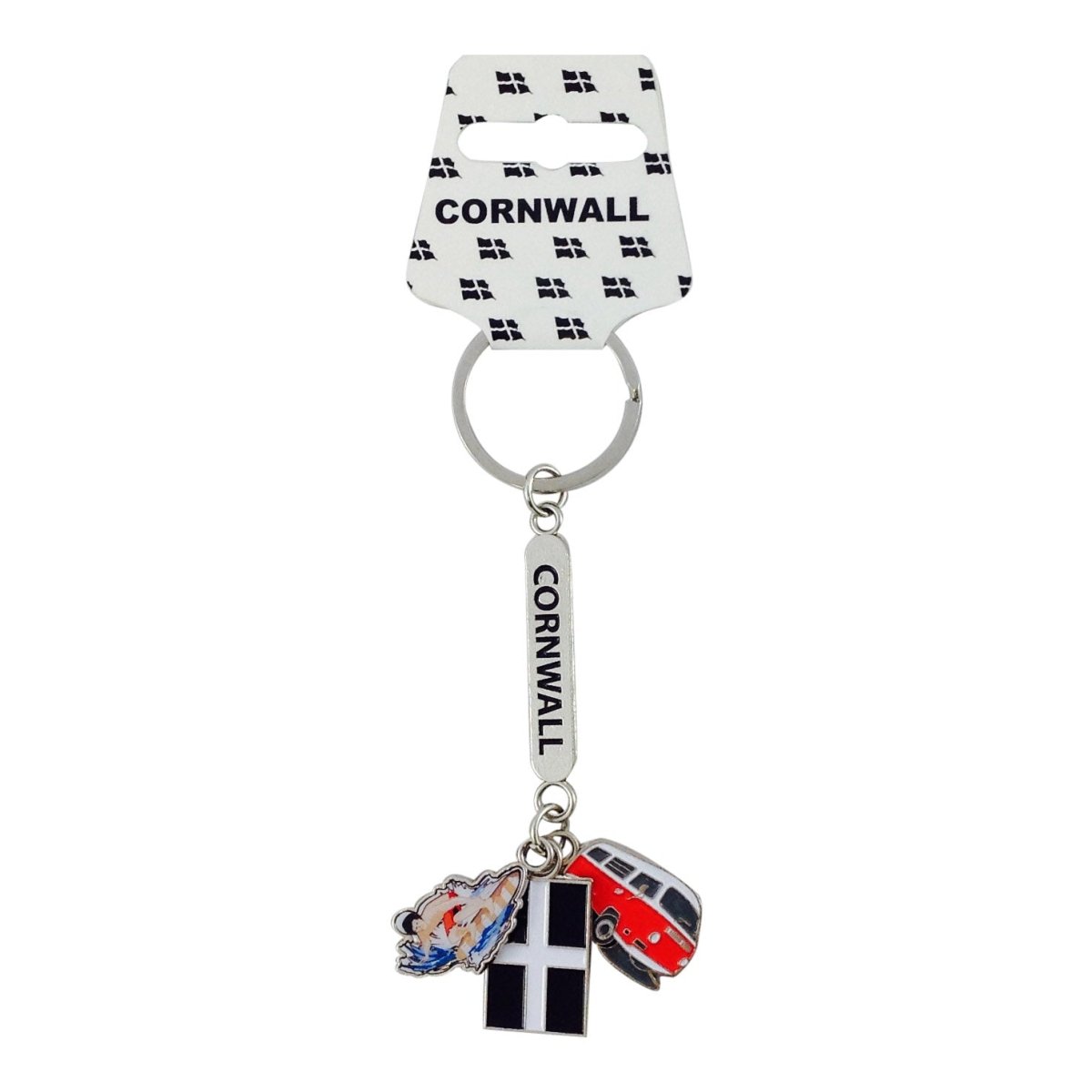 Cornwall Surfer Charm Metal Keyring - Inspire Newquay