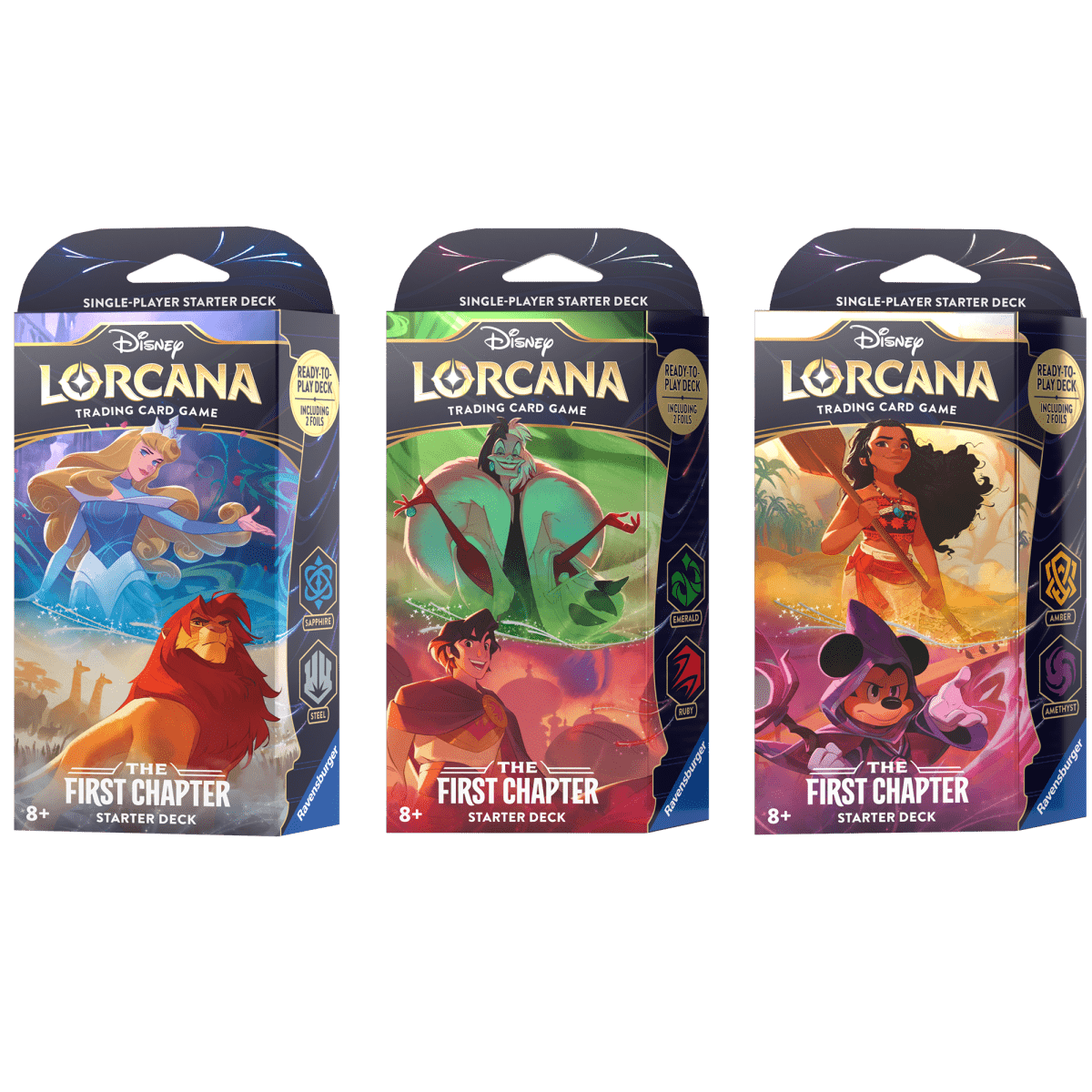 Disney Lorcana Trading Card Game - First Chapter Starter Deck Sapphire & Steel - Inspire Newquay