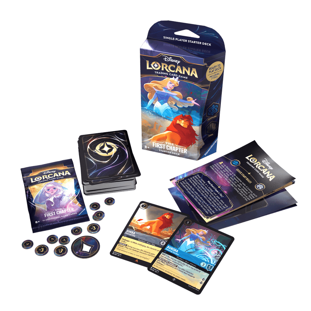 Disney Lorcana Trading Card Game - First Chapter Starter Deck Sapphire & Steel - Inspire Newquay