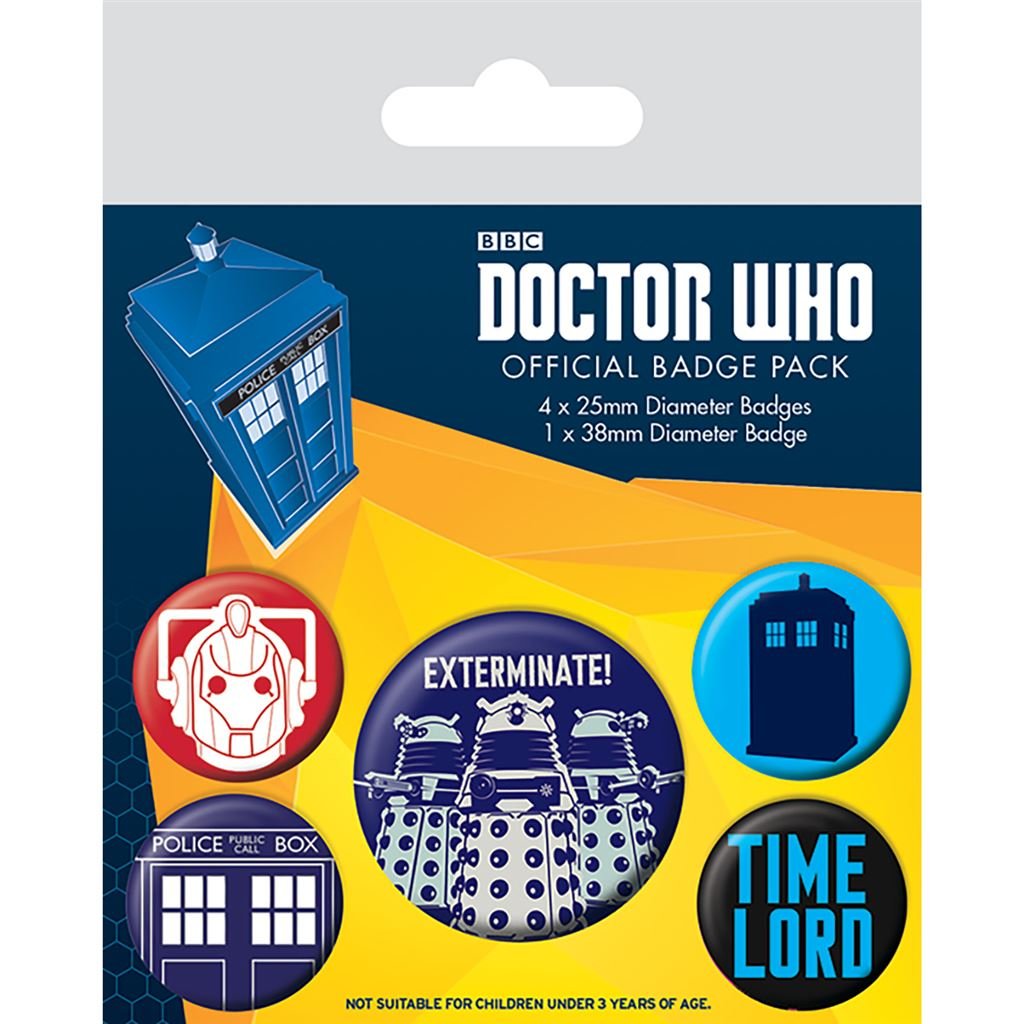 Doctor Who (Exterminate) Badge Pack - Inspire Newquay