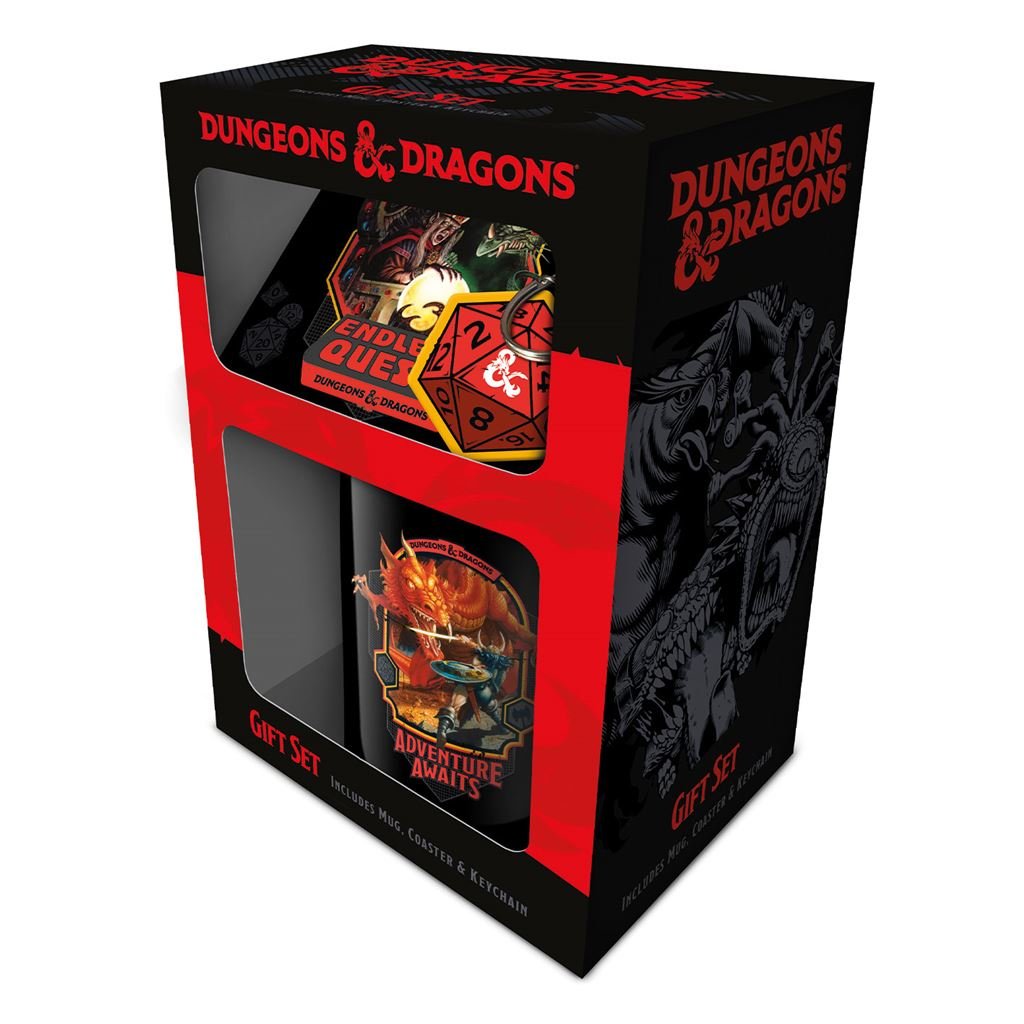 Dungeons & Dragons (Modern Retro) Mug, Coaster And Keychain Set - Inspire Newquay