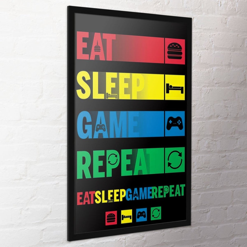 Eat Sleep Game Repeat Maxi Poster - Inspire Newquay
