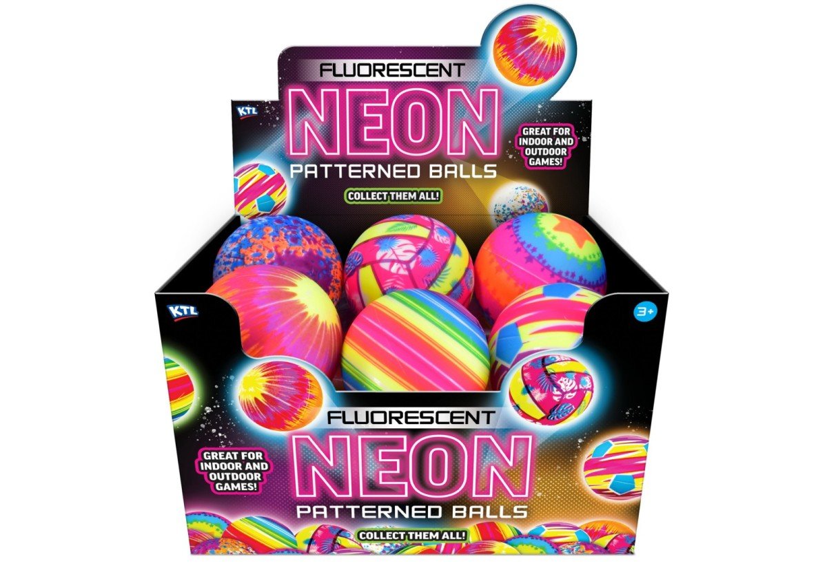 Fluorescent Neon Patterned Ball 10cm (1 SUPPLIED) - Inspire Newquay