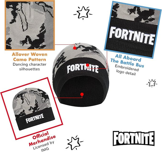 Fortnite Emotes Camo Beanie, Kids, One Size - Inspire Newquay