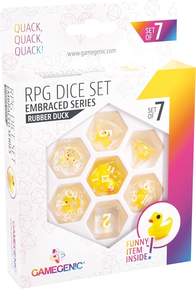 Gamegenic Embraced Series - Rubber Duck - RPG Dice Set (7pcs) - Inspire Newquay