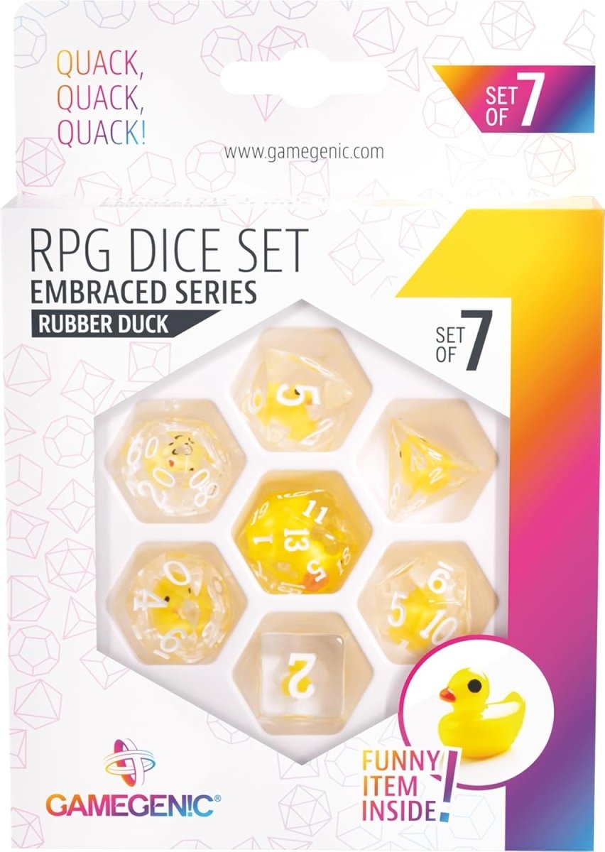 Gamegenic Embraced Series - Rubber Duck - RPG Dice Set (7pcs) - Inspire Newquay