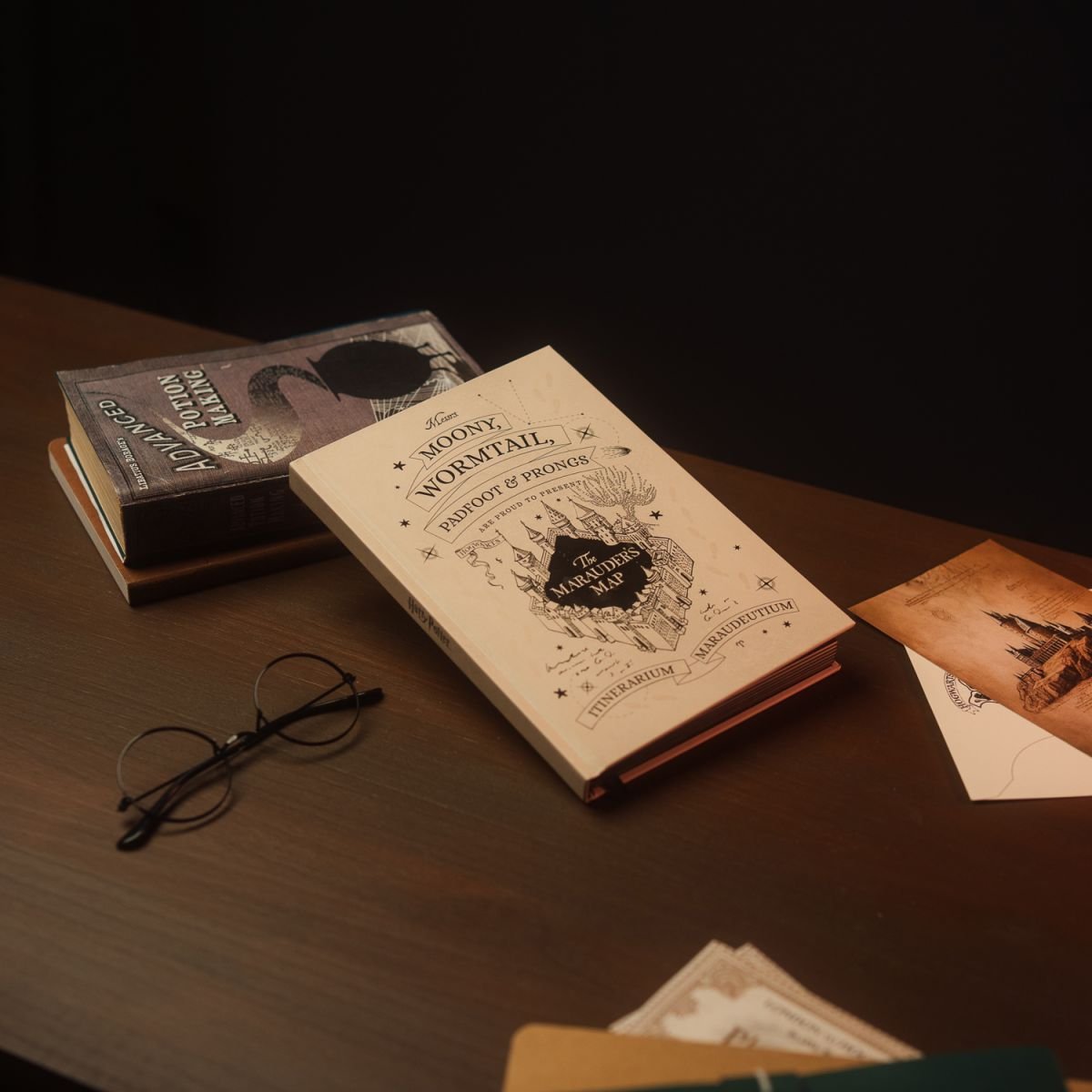 Harry Potter Marauders Map A5 premium notebook + wand pen - Inspire Newquay