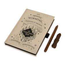 Harry Potter Marauders Map A5 premium notebook + wand pen - Inspire Newquay