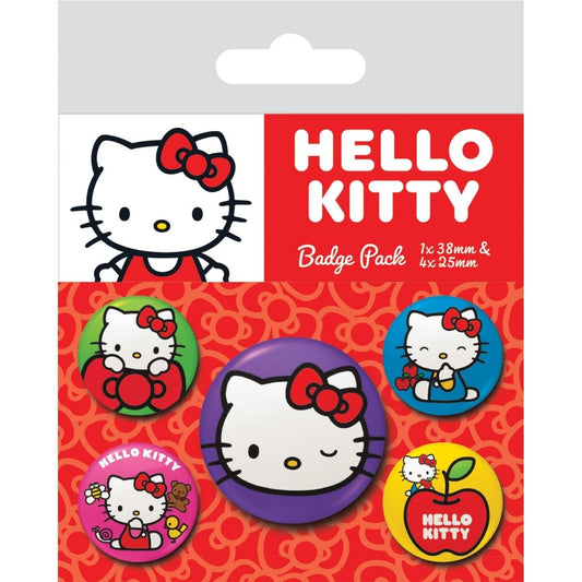 Hello Kitty (Colourful Poses) Badge Pack - Inspire Newquay