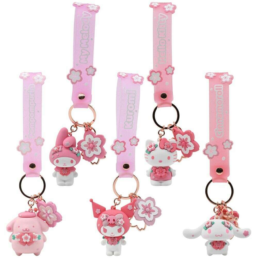 Hello Kitty & Friends: Keychain With Hand Strap: Sakura Series (5 Designs) - Inspire Newquay