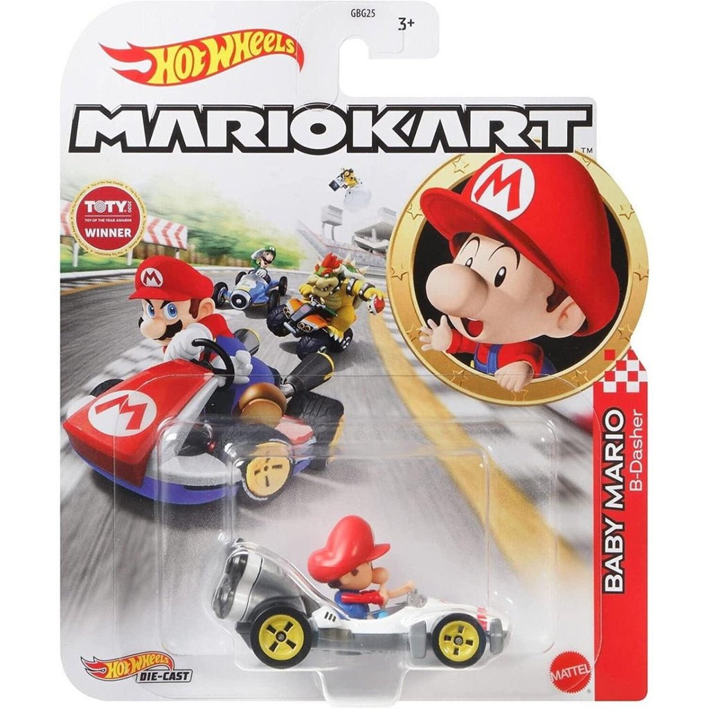 Hot Wheels Mario Kart BABY MARIO (B - Dasher) 1:64 Scale Replica Die - Cast Vehicle - Inspire Newquay