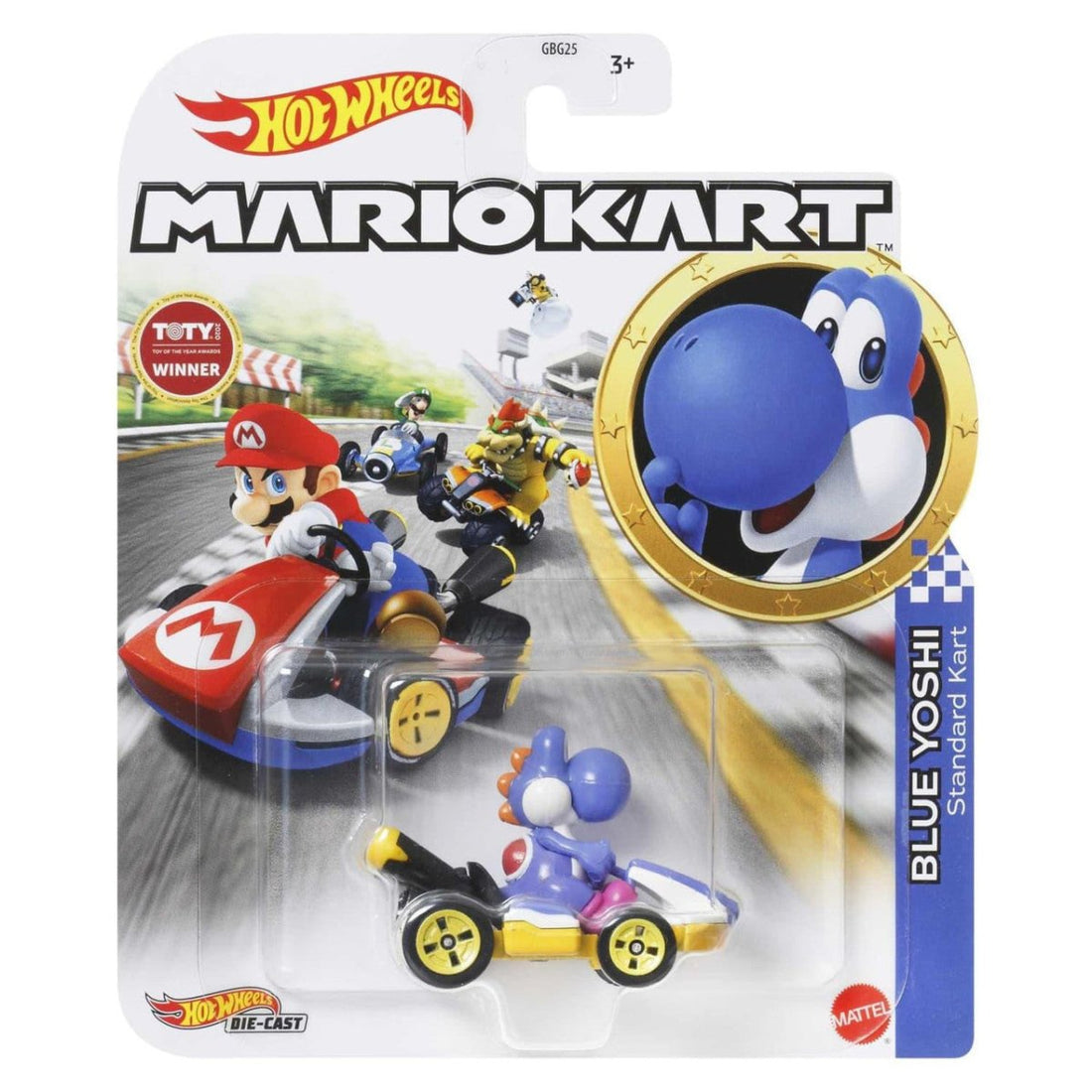 Hot Wheels Mario Kart BLUE YOSHI (Standard Kart) 1:64 Scale Replica - Inspire Newquay