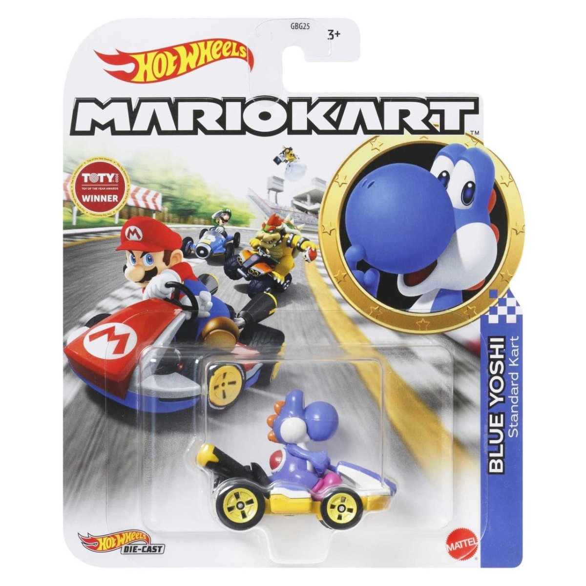 Hot Wheels Mario Kart BLUE YOSHI (Standard Kart) 1:64 Scale Replica - Inspire Newquay
