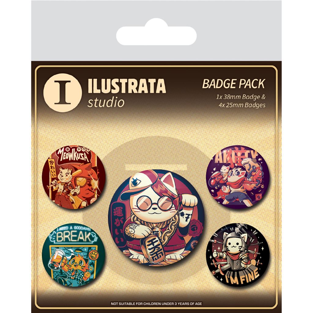 Ilustrata (Cool Cat) Badge Pack - Inspire Newquay