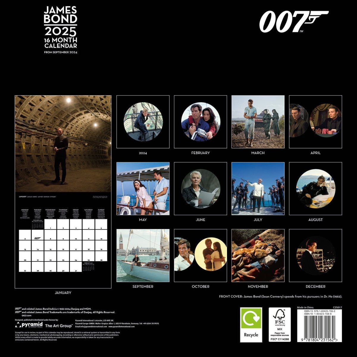 James Bond 2025 30X30 Square Calendar - Inspire Newquay
