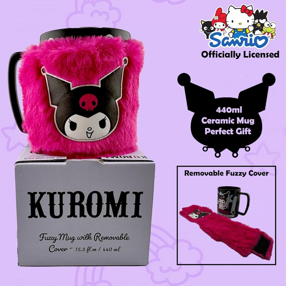 Kuromi Fuzzy Mug Sanrio - Inspire Newquay