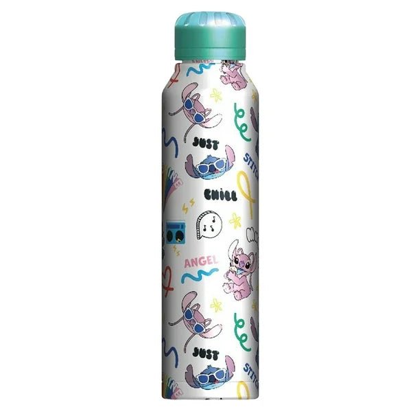 Lilo & Stitch (You're My Fave) Stitch & Angel Slim Metal Drinks Bottle - Inspire Newquay