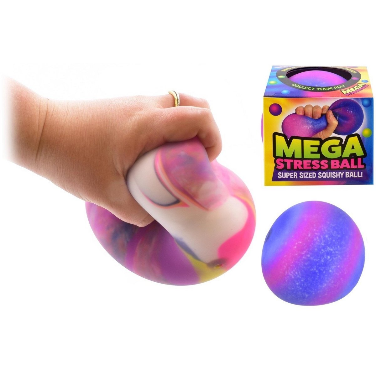 Marble / Rainbow Squishy Ball 11cm (One at Random) - Inspire Newquay