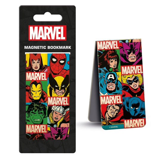 Marvel Comics (Retro Grid) Magnetic Bookmark - Inspire Newquay