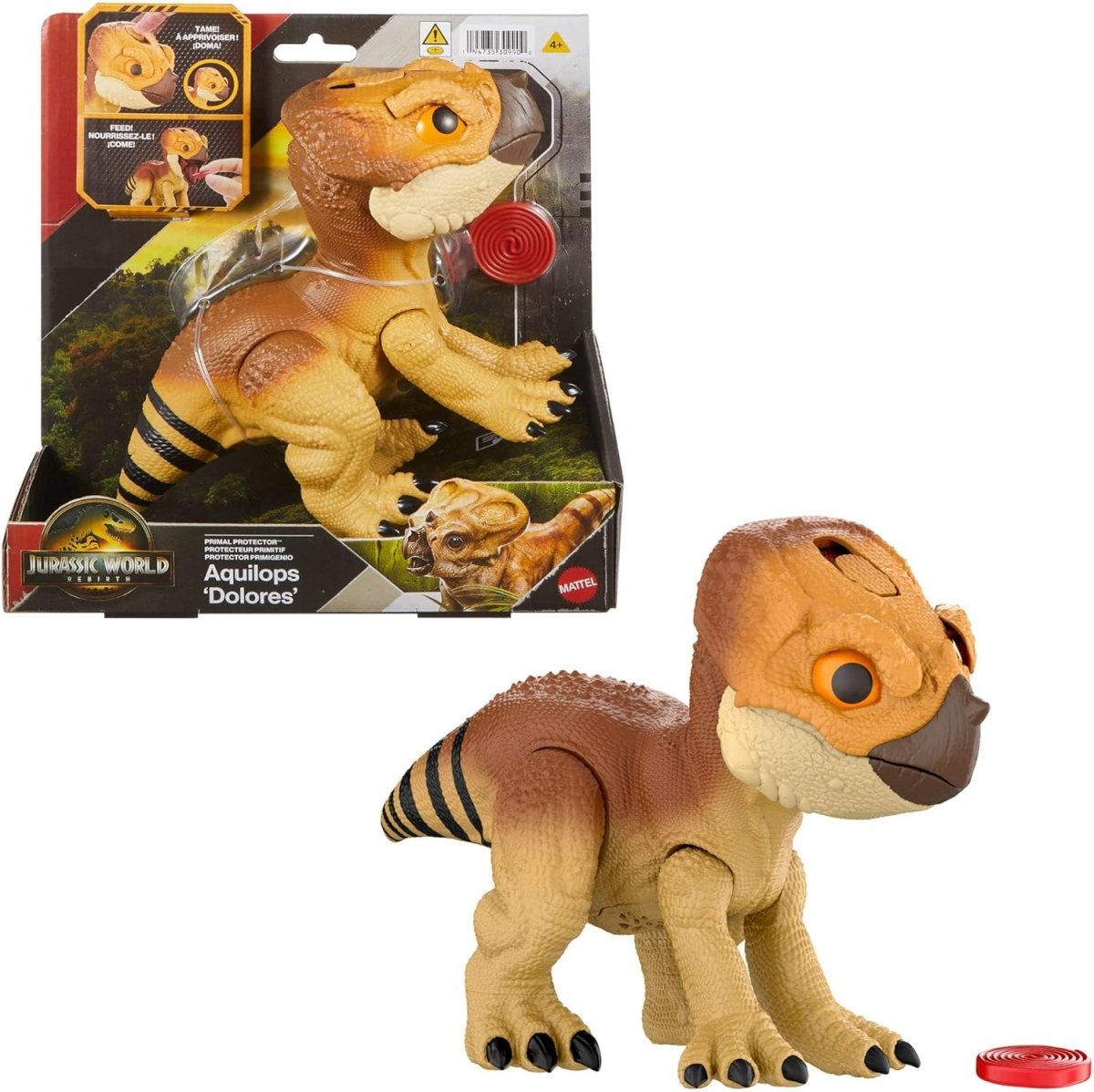Mattel Jurassic World Rebirth Primal Protector Aquilops Dolores Interactive Dinosaur Toy - Inspire Newquay