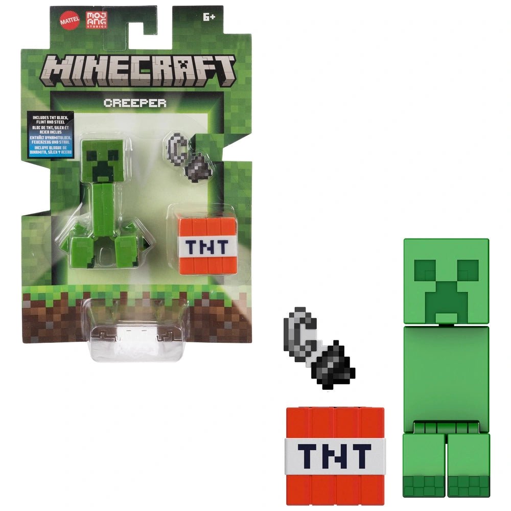 Minecraft Action Figure Creeper with TNT Block 8cm - Inspire Newquay