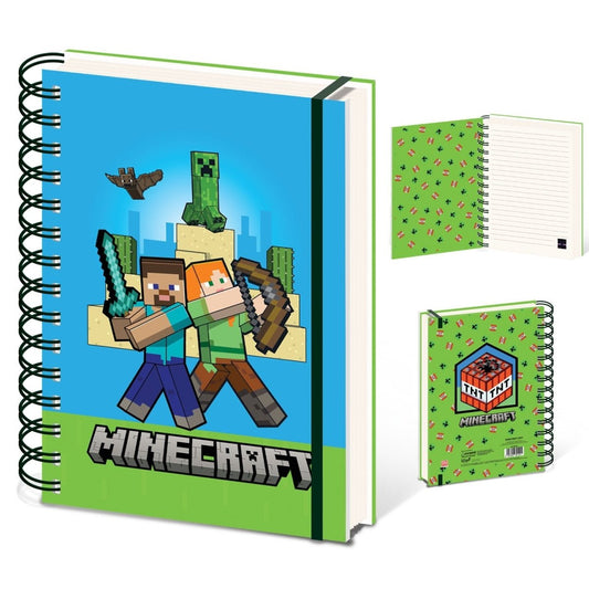 Minecraft (Characters) A5 Wiro Notebook - Inspire Newquay