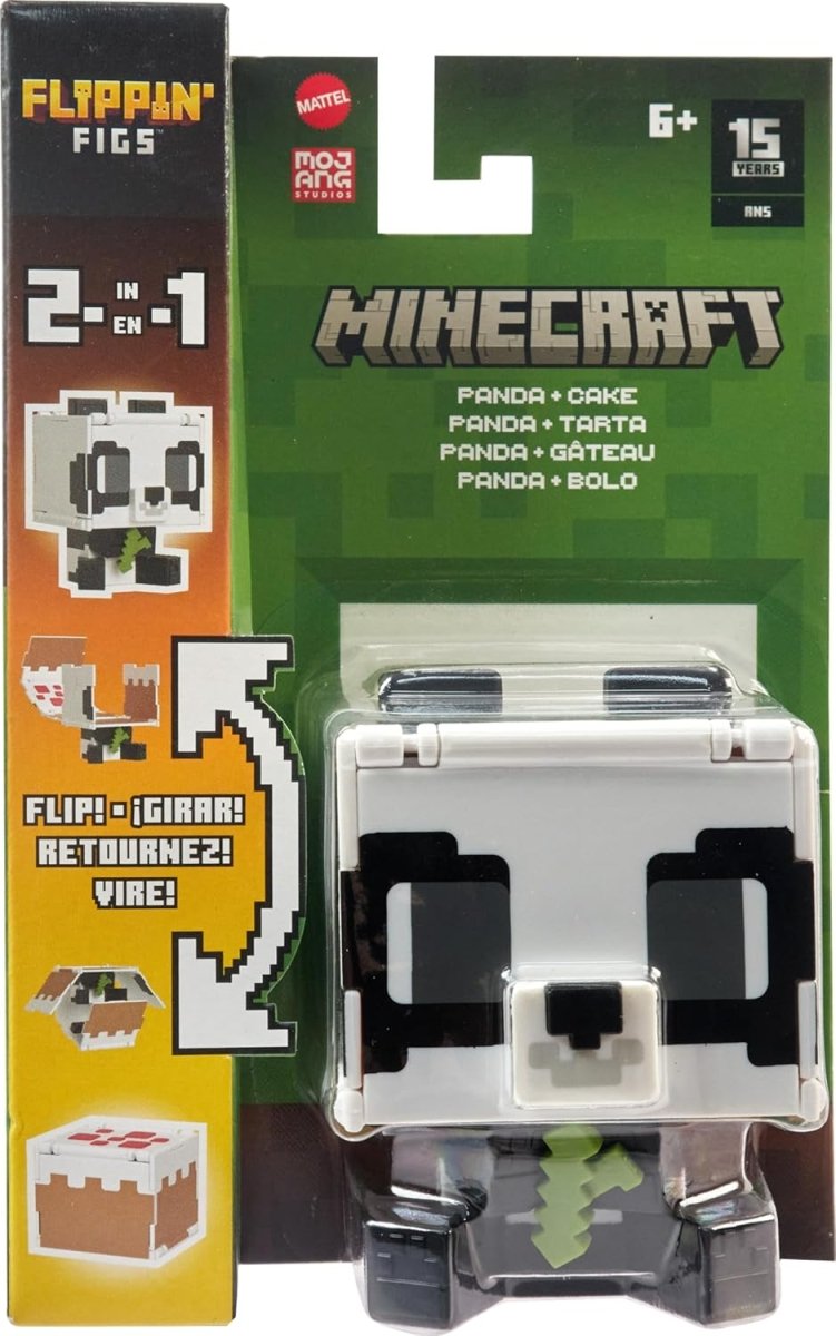 Minecraft Flippin' Figs Figures Collection Panda + Cake - Inspire Newquay