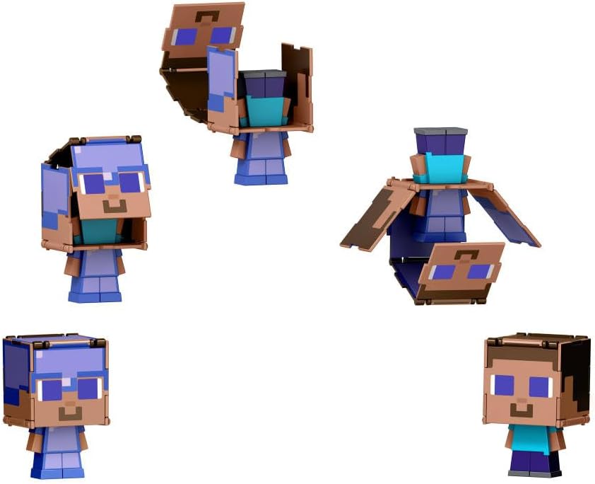 Minecraft Flippin' Figs Steve & Steve in Enchanted Armor Action Figure - Inspire Newquay