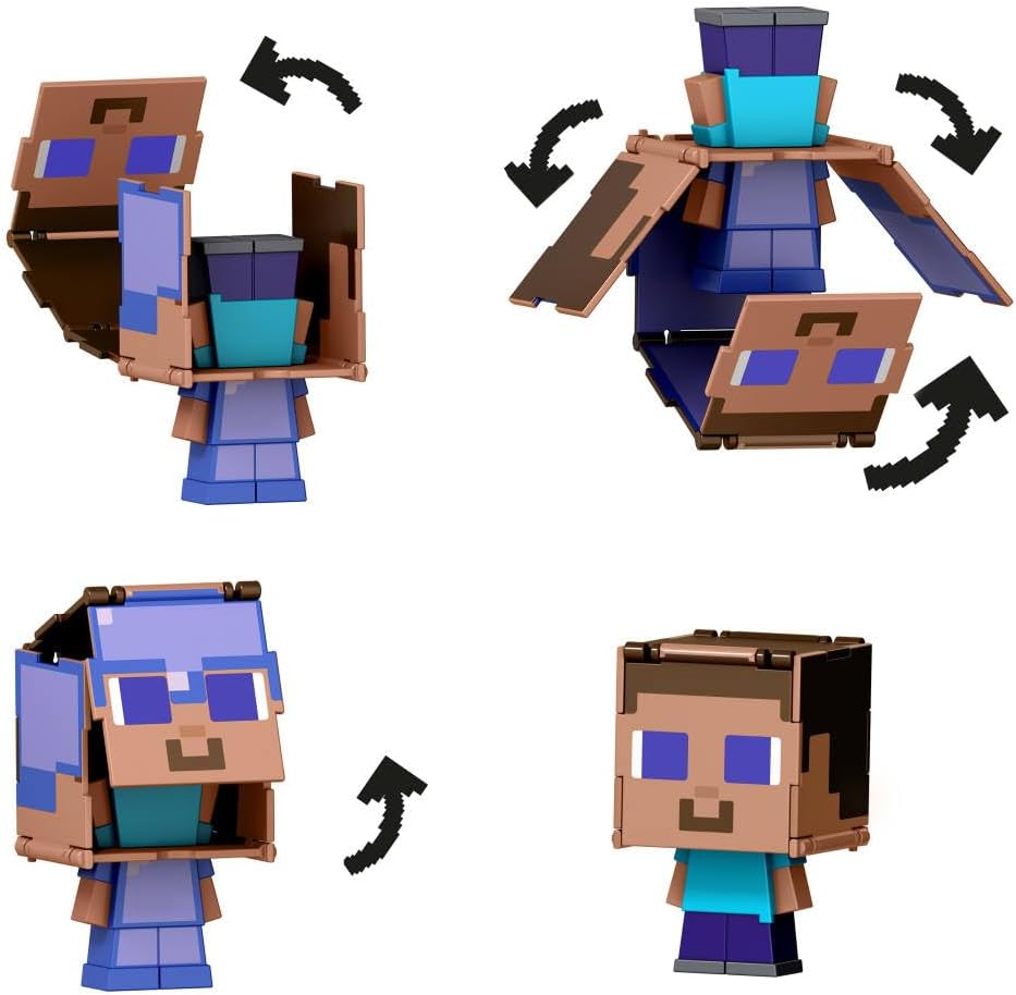 Minecraft Flippin' Figs Steve & Steve in Enchanted Armor Action Figure - Inspire Newquay