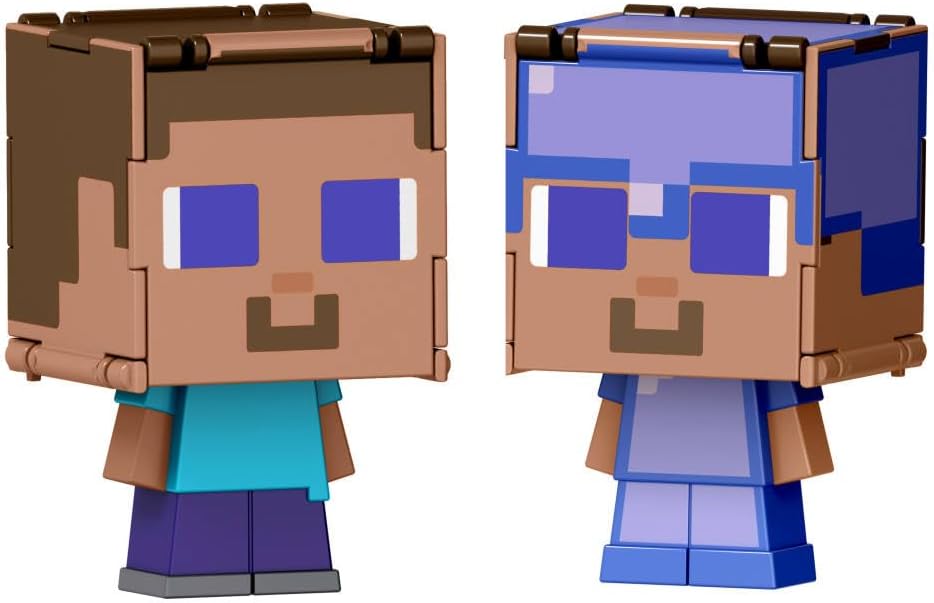 Minecraft Flippin' Figs Steve & Steve in Enchanted Armor Action Figure - Inspire Newquay