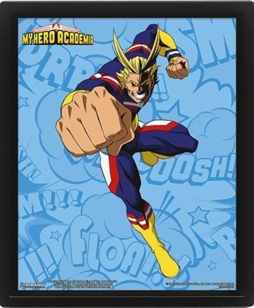 My Hero Academia S1 All might - Framed 3D Poster - Inspire Newquay