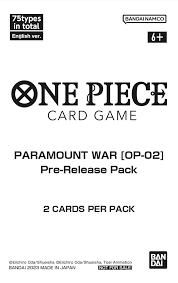 One Piece Card Game - Paramount War (op - 02) Pre - release Pack SEALED IN CARD HOLDER - Inspire Newquay