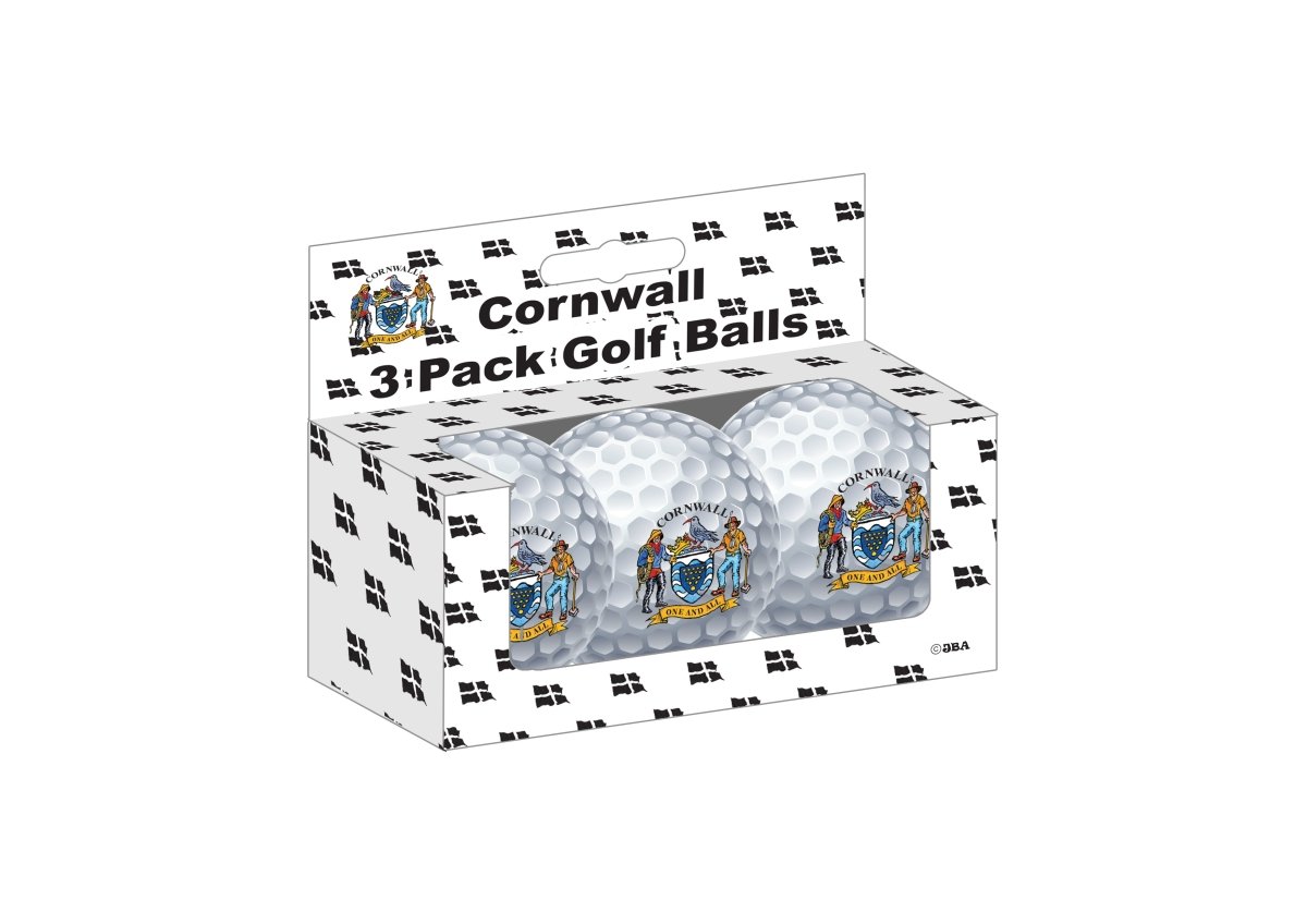 Pack of Three Golf Balls Cornwall One & All - Inspire Newquay