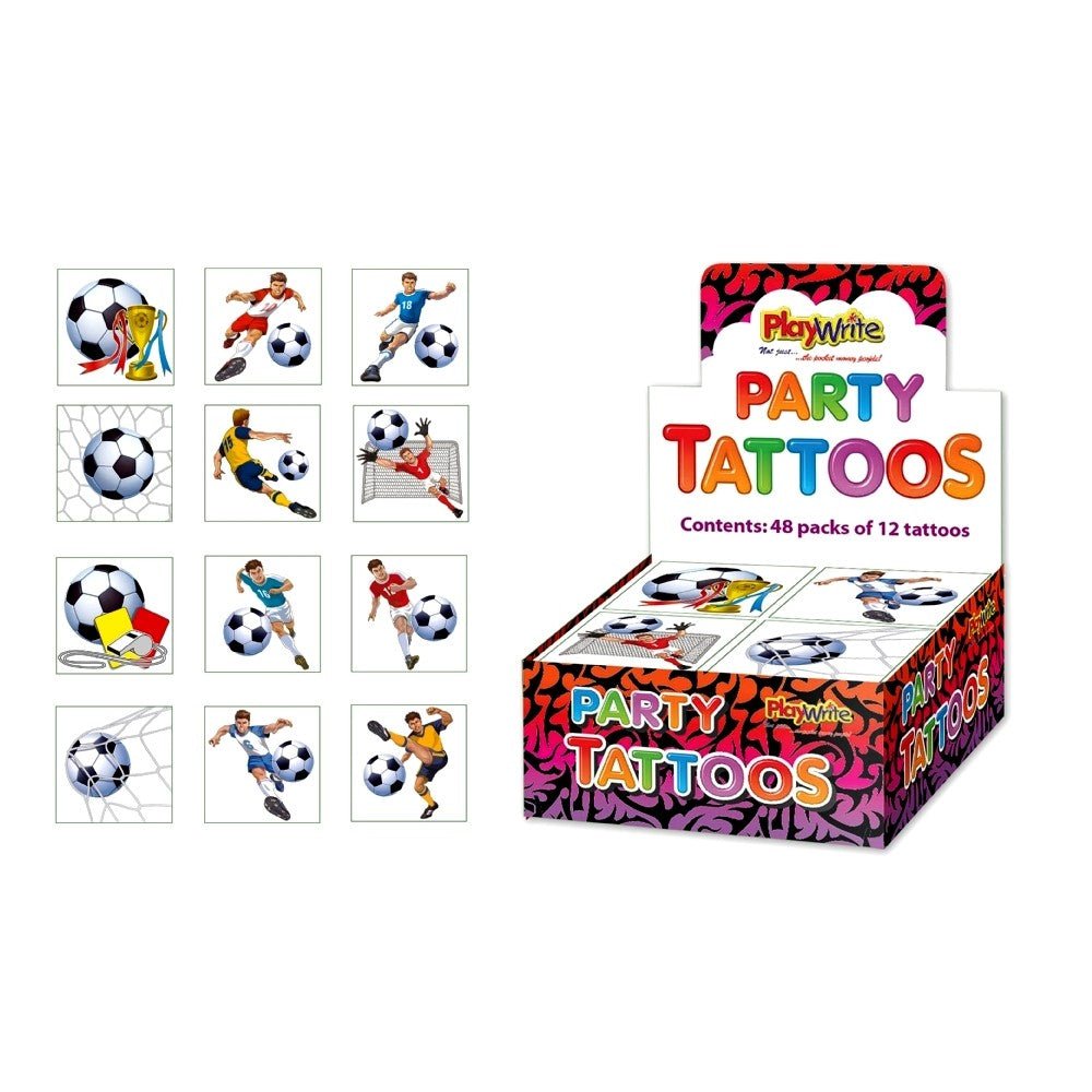 Party Tattoos 12 - piece Football Assortment - Inspire Newquay