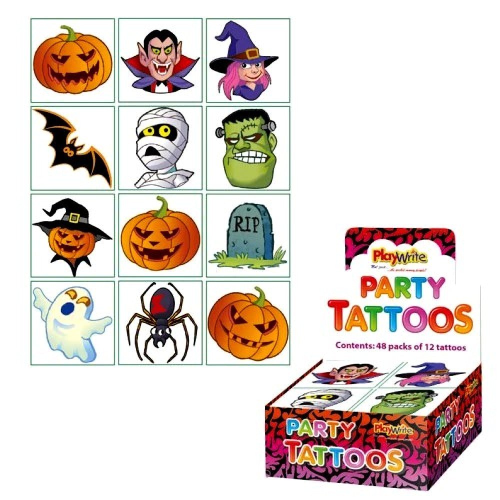 Party Tattoos 12 - piece Halloween Assortment - Inspire Newquay