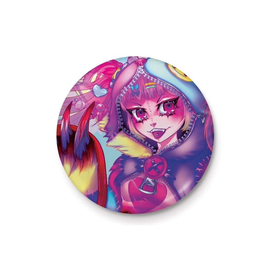 Pinku Kult (Bloody Cute) 25mm Badge - Inspire Newquay