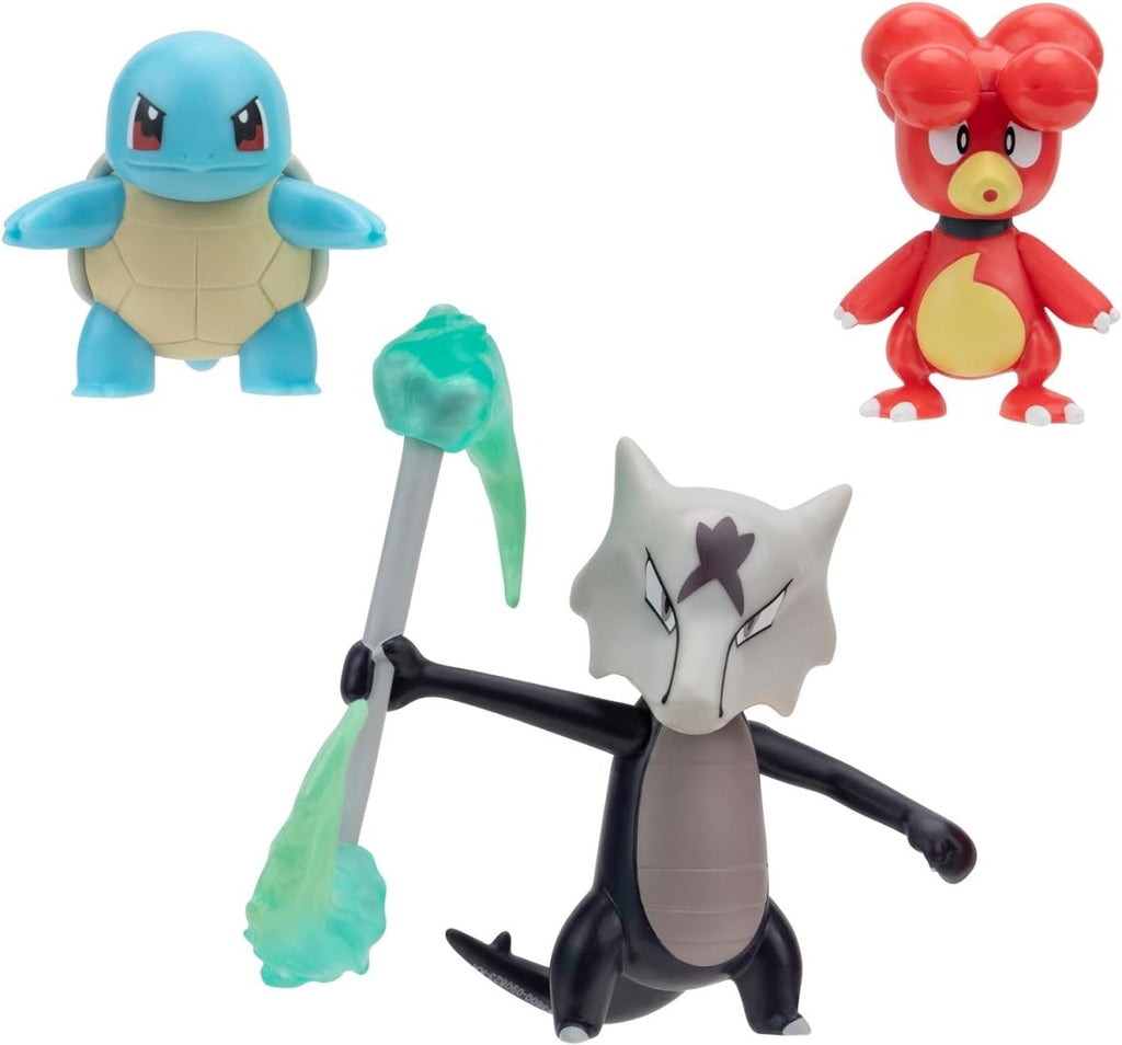 Pokémon Battle Figure 3 Pack - 2-Inch Magby, Squirtle and Alolan Marowak - Inspire Newquay
